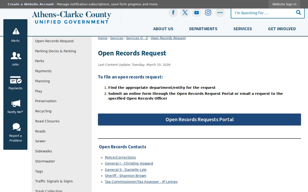 Athens criminal history police records request page